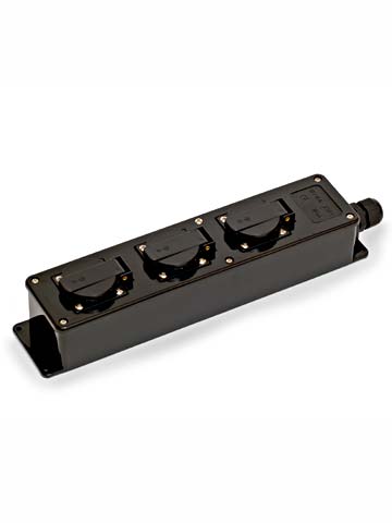 Koopman VD16 3vdg contactdozenblok 2p.+ra. zwart IP44