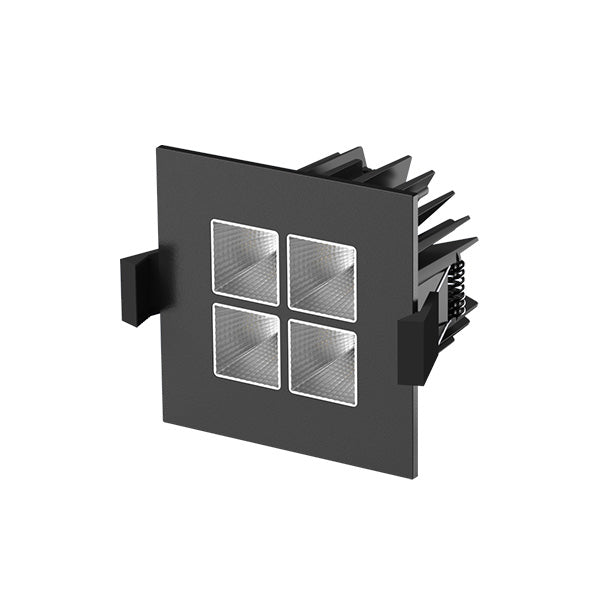 Interlight Four Square Four Square led downlight 7W 80x80mm 2.700K zilver zwart ex. driver