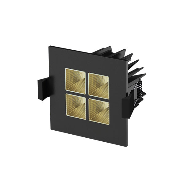 Interlight Four Square Four Square led downlight 7W 80x80mm 2.550K classic goud zwart ex. driver