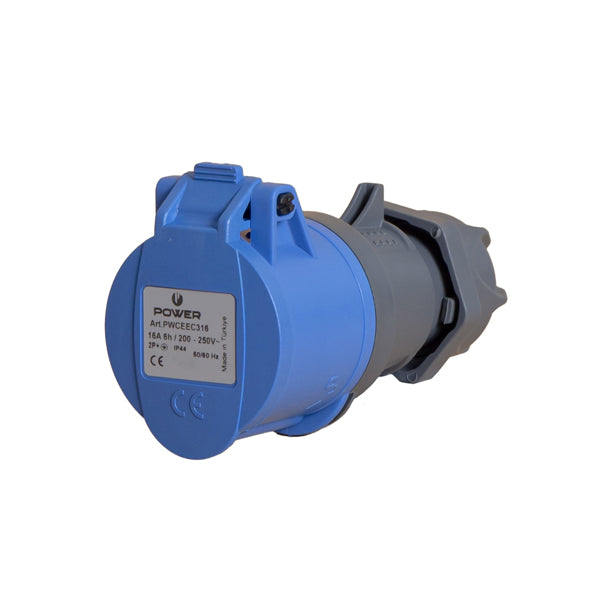 Power CEE CEE contrastekker 3-polig 16A IP44 blauw