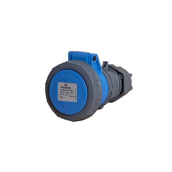 Power CEE CEE contrastekker 3-polig 16A IP67 blauw