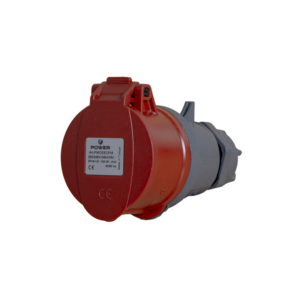 Power CEE CEE contrastekker 5-polig 16A IP44 rood
