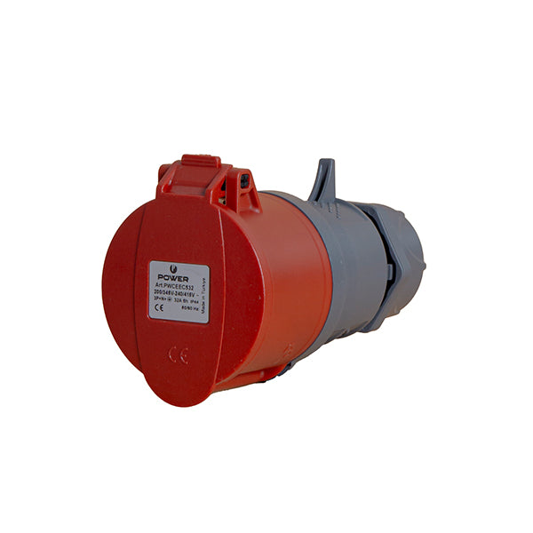 Power CEE CEE contrastekker 5-polig 32A IP44 rood