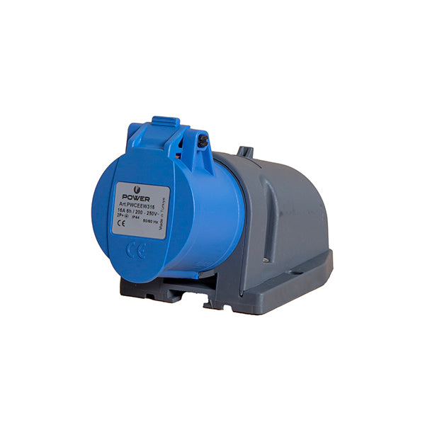 Power CEE CEE opbouw wandcontactdoos 3-polig 16A IP44 blauw
