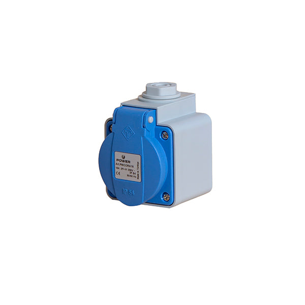 Power Solid Machine contactdoos 16A inbouw randaarde IP54 grijs/blauw