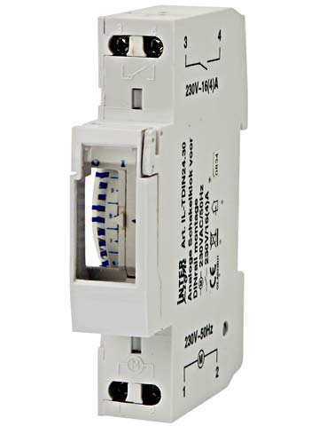 Interlight Schakelklok Schakelklok 16A 230VAC 50Hz 18mm IP20