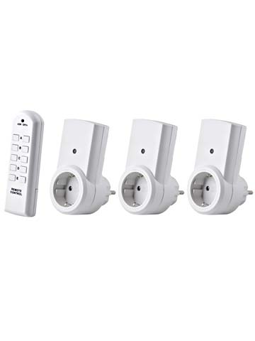 Interlight Contactdoos 2p+ra 433,92MHz. Draadloze cont.ds 2p+ra set 5A met afstandsbediening