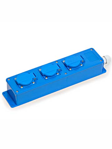 Koopman VD16 3vdg contactdozenblok 2p.+ra. blauw IP44