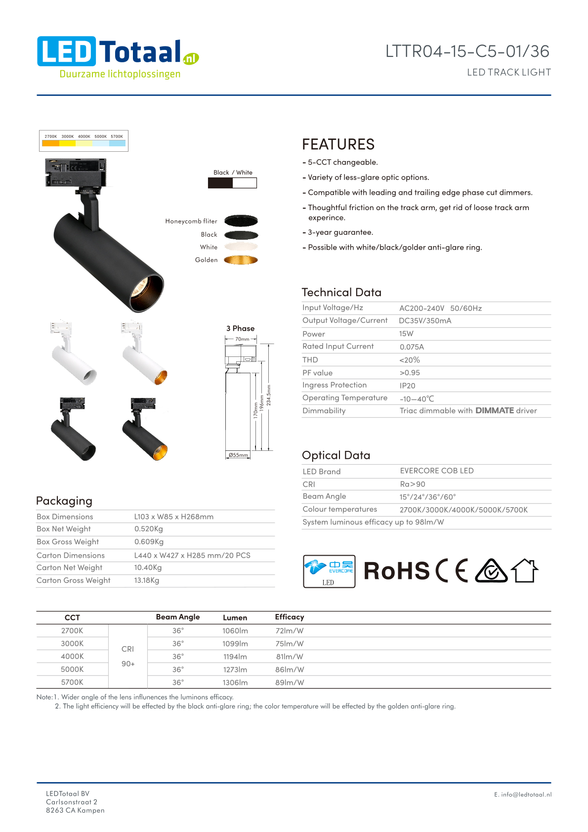Sirius LTTR04-15-C5-01/36-BG