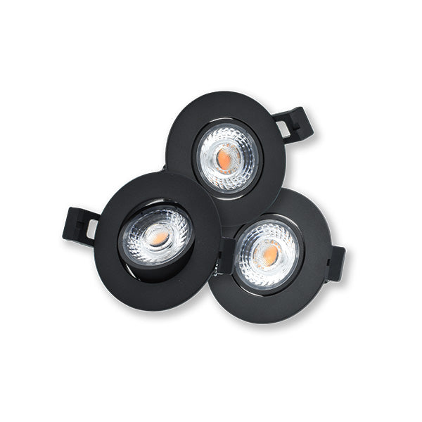 Interlight Camini Camini led spot 3x8W Ø82mm 2.700K zwart kntelbaar dimbaar incl. driver